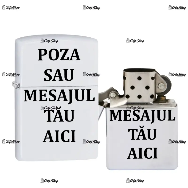 Bricheta alba, gen zippo, personalizata